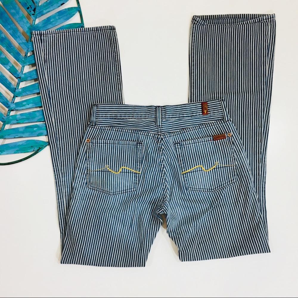 7 For All Mankind Striped Bootcut Jeans